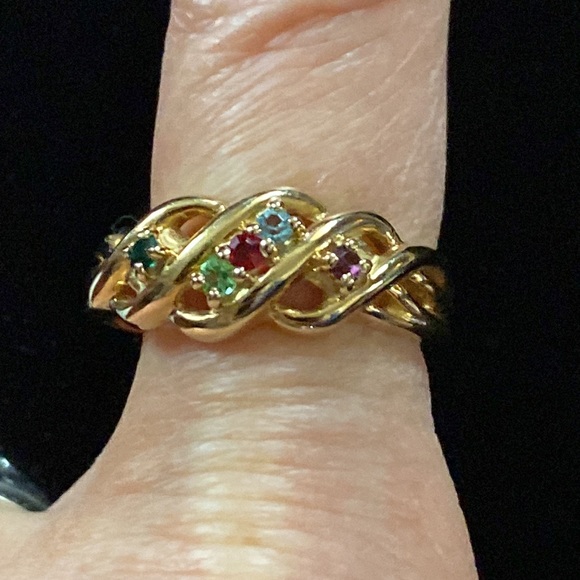 Multicolored Rhinestone Brass Ring - Picture 3 of 7